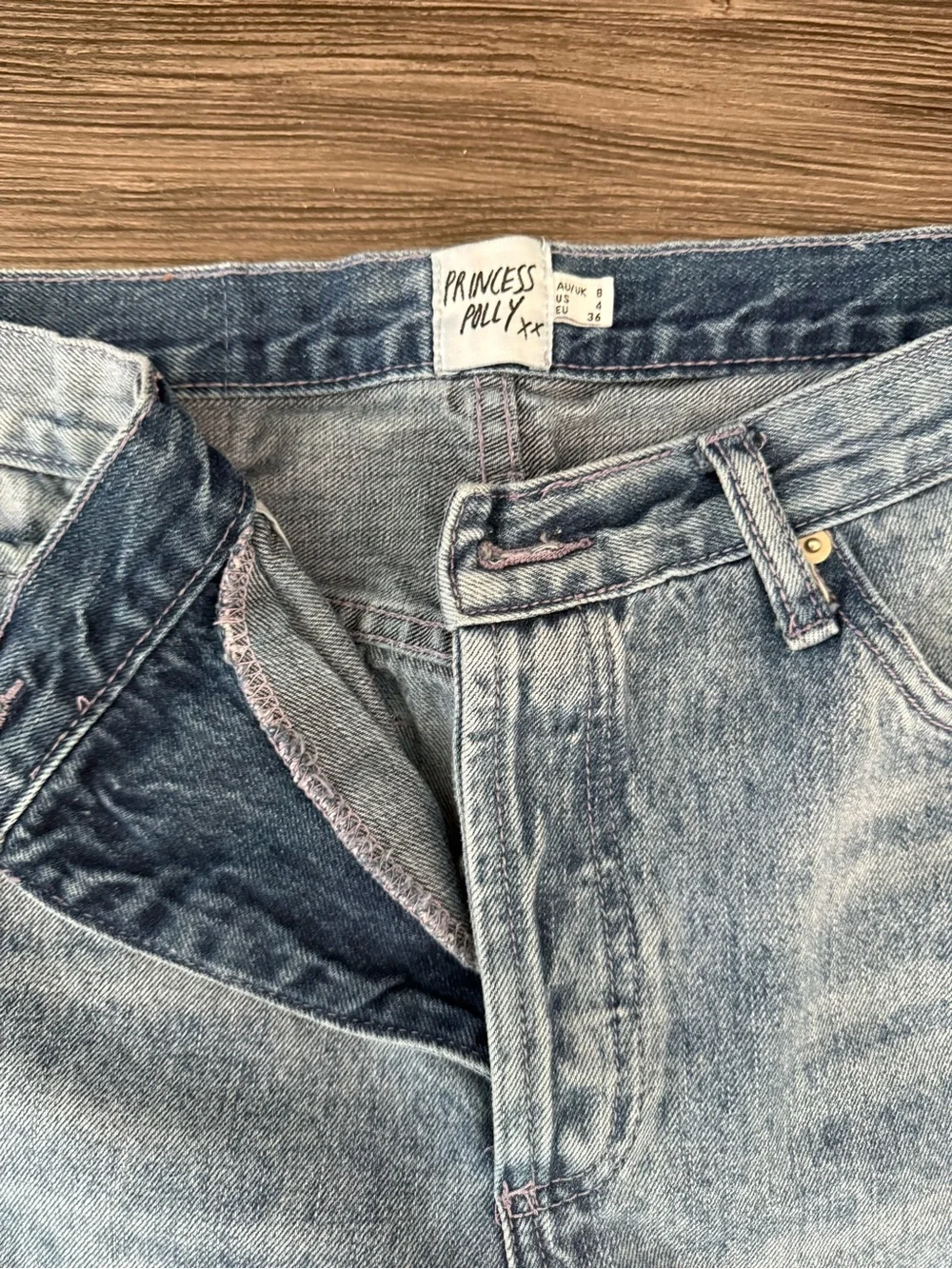 Princess Polly high rise distressed straight jeans 4